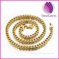 High quality 6mm wide stainless steel golden chain necklace